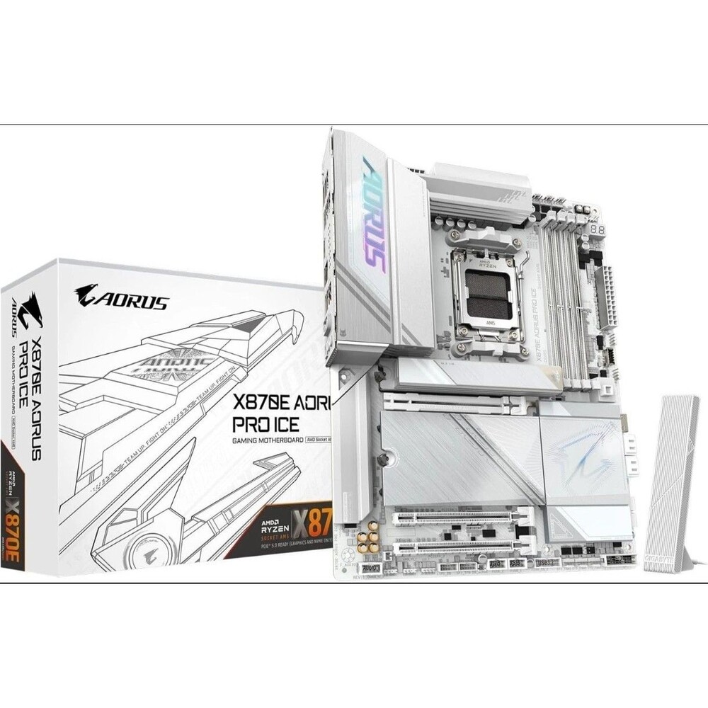 GIGABYTE X870E AORUS PRO ICE AMD MOTHERBOARD, ATX, DDR5, 4X M.2